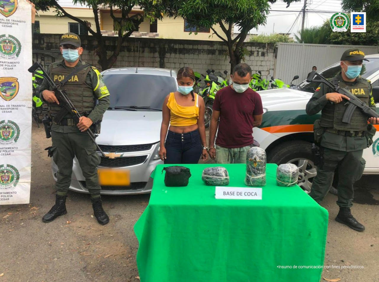 A la cárcel pareja que al parecer transportaba más de 4 kilos de cocaína en su vehículo