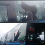 A pedradas y "de un lado a otro" asaltaron esta tarde a otro bus del MIO