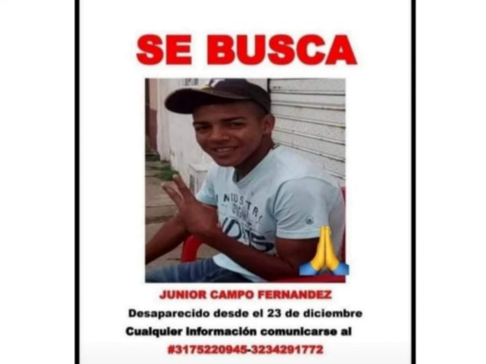 Incertidumbre y desesperación: Junior Campo viajó de Jamundi a Santander de Quilichao hace 20 días y no aparece