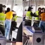 Intolerancia en Cali: en la estación MÍO, un vendedor informal golpeó severamente a un policía