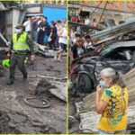Tragedia en Puerto Caldas: Por fallas mecánicas, camión choca contra vehículos, derriba a patrulla policial y varios heridos