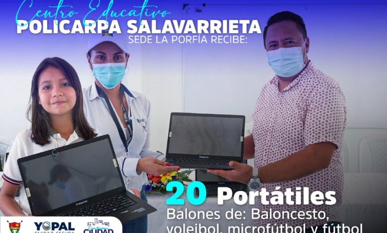 Centro Educativo Policarpa Salavarrieta – Sede La Porfía, recibió herramientas tecnológicas e implementos deportivos