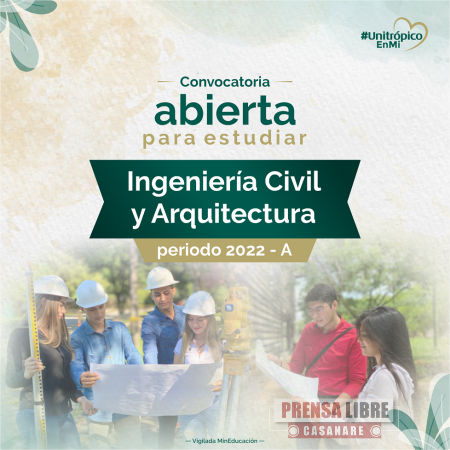 Abiertas inscripciones para Arquitectura e Ingeniería Civil en Unitrópico