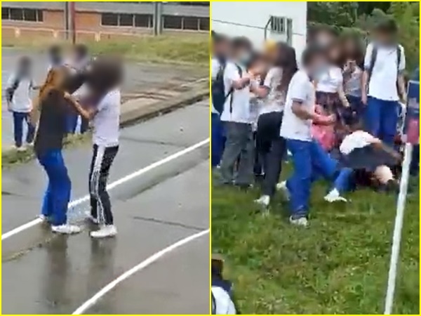 Bochornoso: estudiantes de un colegio de Nariño se fueron a los golpes mientras los demás las alentaban