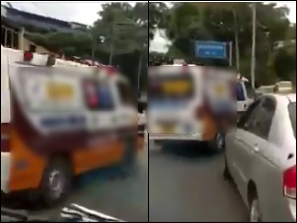 “Están grabando porque es competencia”: una ambulancia le dejó la “pista” a otra y casi provoca un accidente en Cali