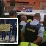 «Exigimos que salgan a la luz los videos»: La protesta de familiares de guardas capturados por robo a carro de valores en Barranquilla