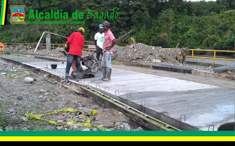 La administración municipal de Bagadó, muestra avances significativos de la obra: construcción de vías urbanas en la Cabecera Municipal.