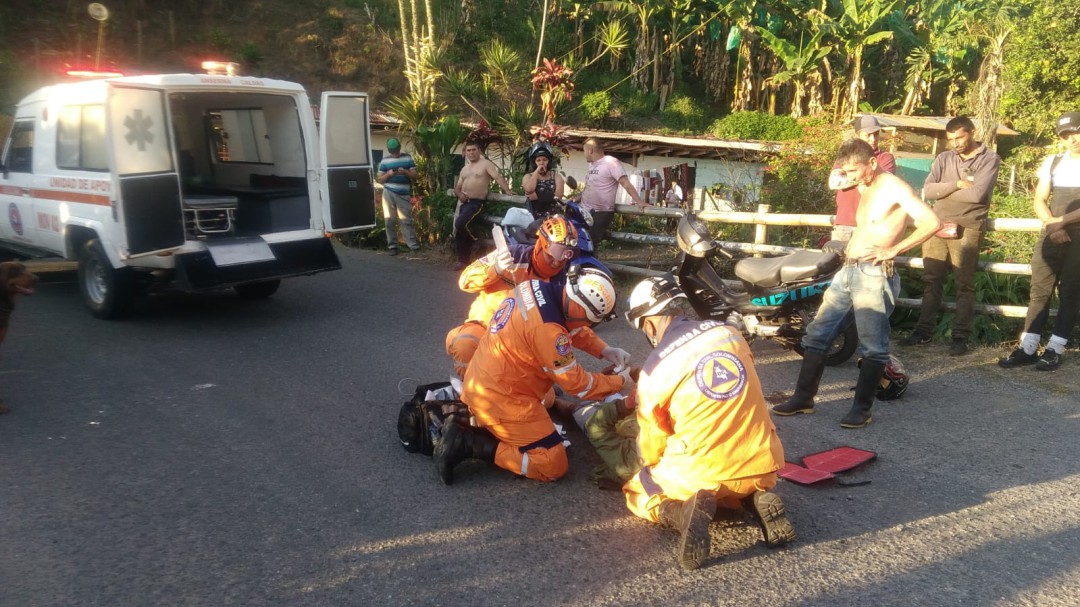 Motociclista resultó severamente herido en accidente registrado en Anserma