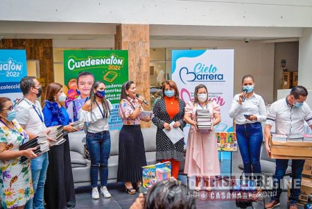 Primera dama María Juliana Ruiz donó 25 mil cajas de colores a la Cuadernatón 2022 en Casanare