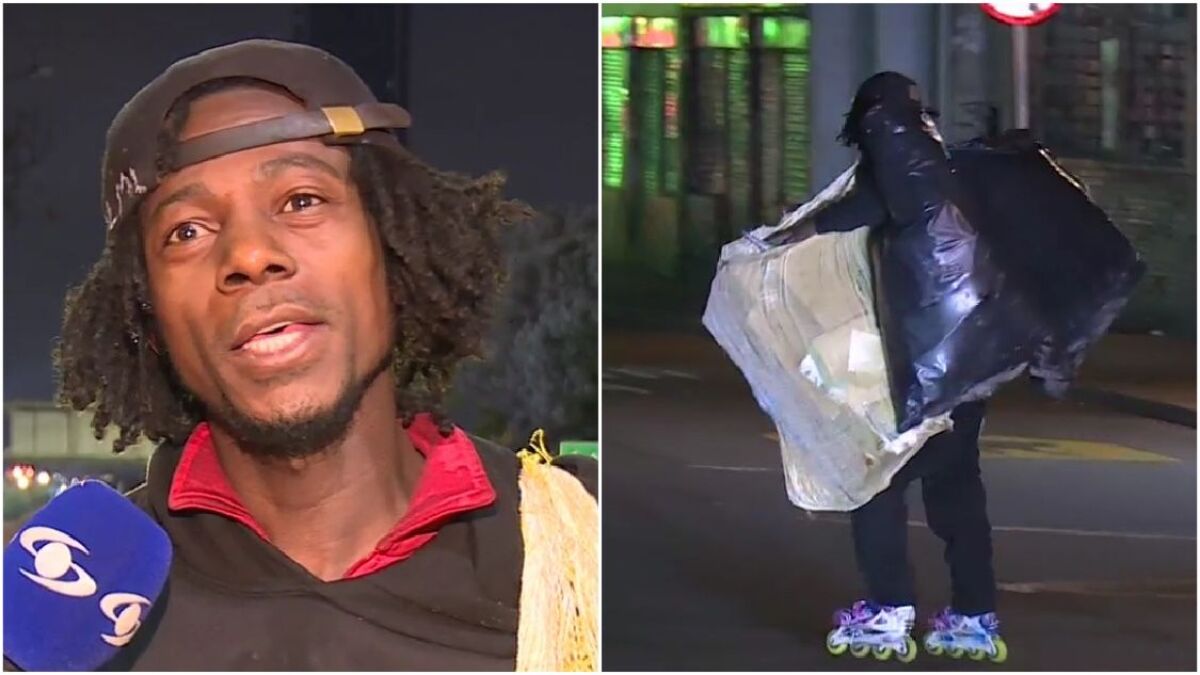 Reciclador encontró unos patines en la basura y ahora los usa para trabajar en las calles de Bogotá | Ojo de la noche | NoticiasCaracol