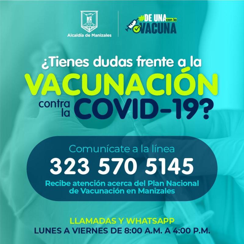 Resuelva sus inquietudes de la vacunación COVID-19 en línea habilitada por la Alcaldía de Manizales