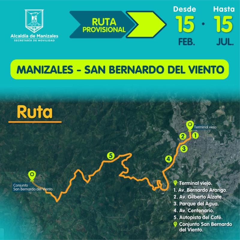 Ya opera la primera ruta provisional de Manizales hacia San Bernardo del Viento
