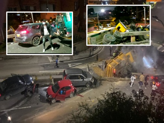 Bogotá: Volqueta se habría quedado sin frenos y se llevó por delante otros vehículos, hay un fallecido y varios heridos