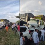 Choque múltiple masivo en vía Buga - El Cerrito: habría varios heridos
