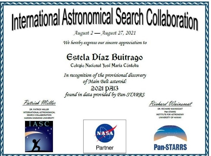 Con orientación de Unicórdoba, estudiantes de básica primaria del Colegio Nacional José María Córdoba, descubren nuevo asteroide