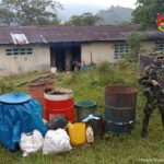 Destruidos cinco laboratorios e insumos para el procesamiento de narcóticos en Caquetá
