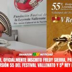 En Valledupar, oficialmente inscrito Fredy Sierra, para participar en la versión 55 del festival vallenato y 5º rey de reyes