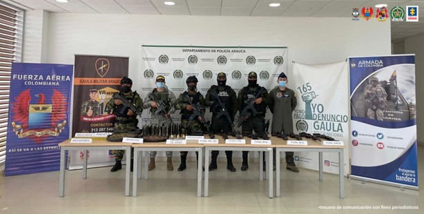 La Fiscalía y las Fuerzas Armadas incautan material de guerra en los municipios de Arauca y Saravena (Arauca)