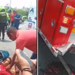 Motociclistas chocaron contra camión de bomberos de Montería