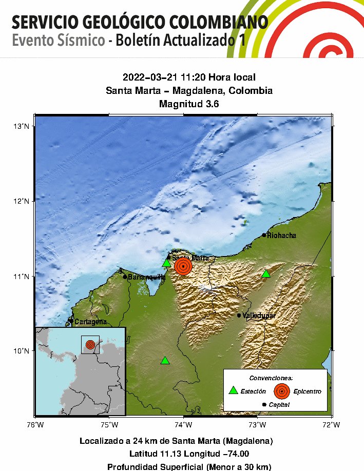 Nuevamente un temblor sacudió a Santa Marta