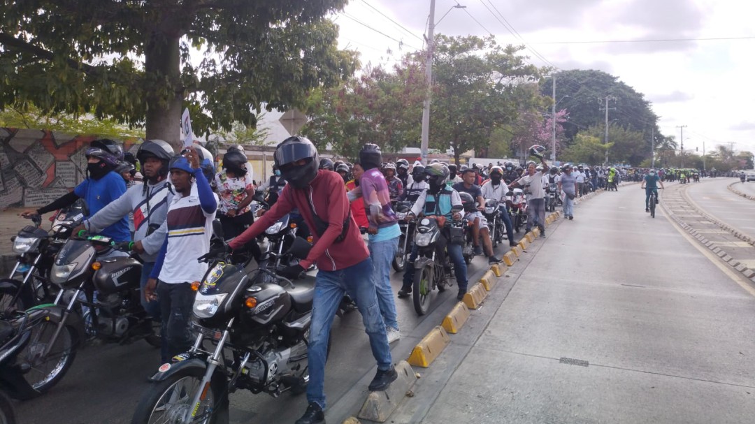 Transcaribe opera con normalidad pese a protesta de mototaxistas