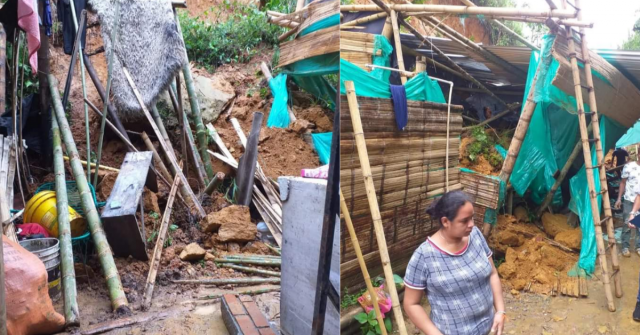 Una vivienda destruida y cinco familias afectadas tras derrumbe en Quimbaya