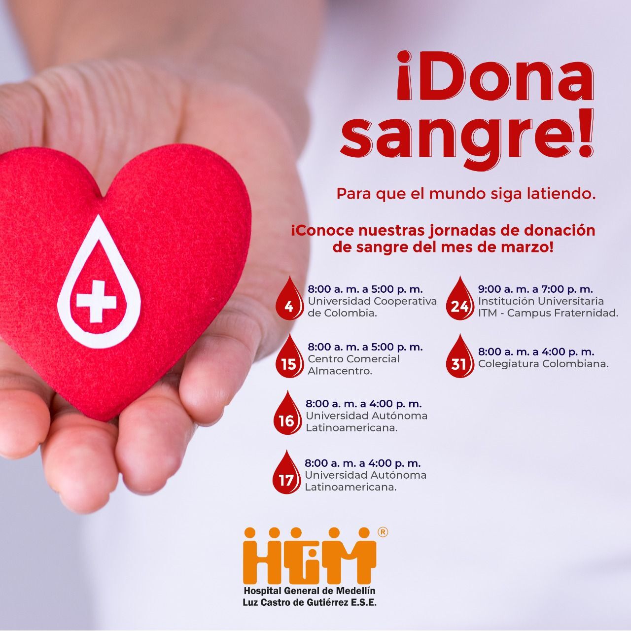 donacion de sangre Hospital General de Medellín