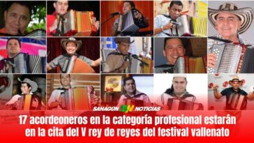 17 acordeoneros en la categoría profesional estarán en la cita del V rey de reyes del festival vallenato