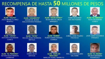 50 millones de pesos de recompensa para “Los Más Buscados” en Cartagena