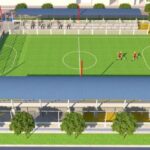 Esta es una de las maquetas de las canchas de futbol que se construirán próximamente en Barrancas.