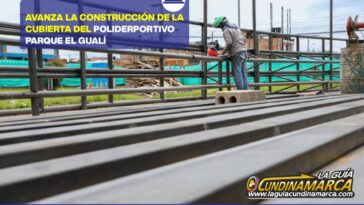 Así avanza la construcción de la cubierta del Polideportivo Parque El Gualí
