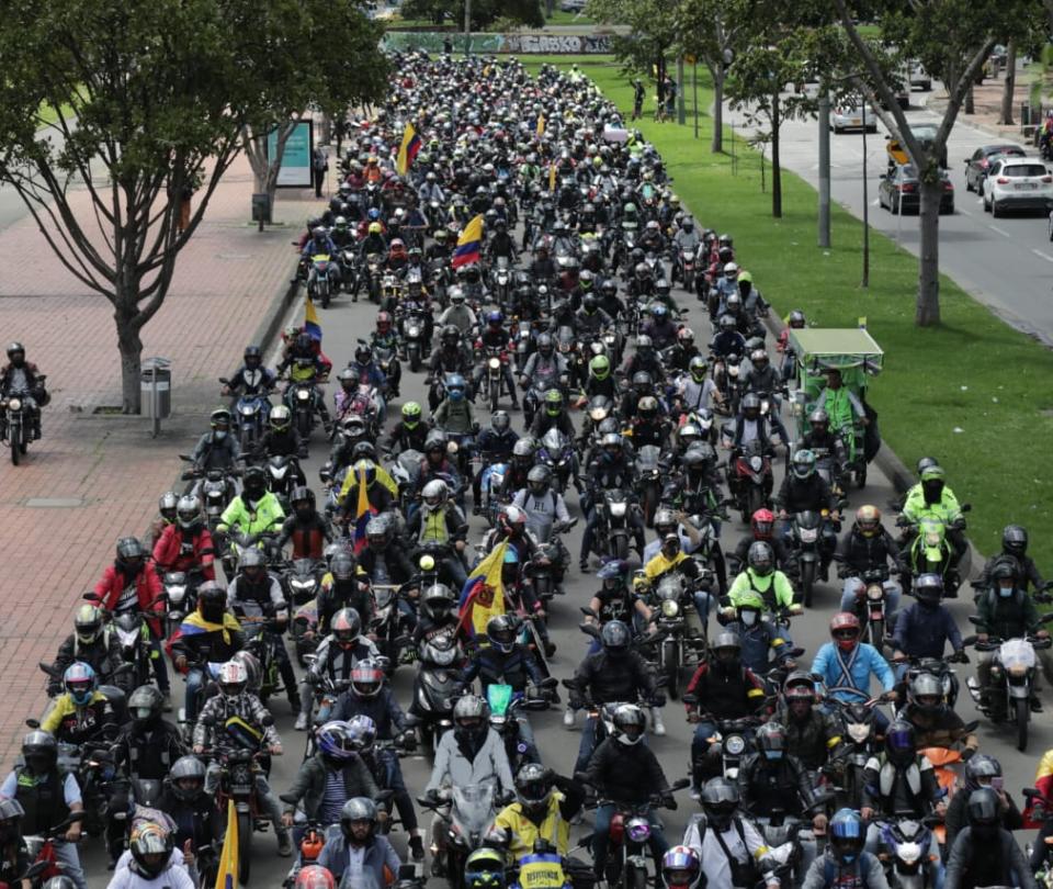 Así avanza la movilidad por paro de moteros en Bogotá