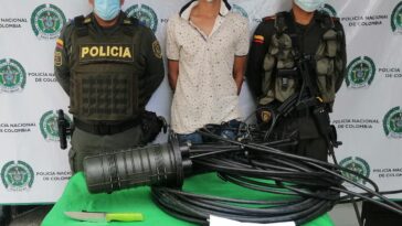 Capturan a hombre que tras robar fibra óptica dejó sin internet a un barrio de Sabanagrande