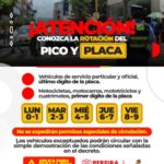 Desde este lunes 4 de abril, nuevo horario para el ‘Pico y Placa’ en Pereira