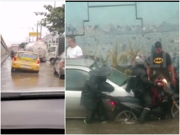 “Está lloviendo, están inundando y nadie los ve”;  los agujeros que se "tragan" los coches y motos de Sameco