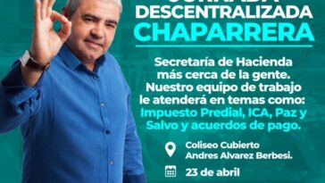 Este 23 de abril, la secretaría de hacienda trasladará sus servicios a la Chaparrera
