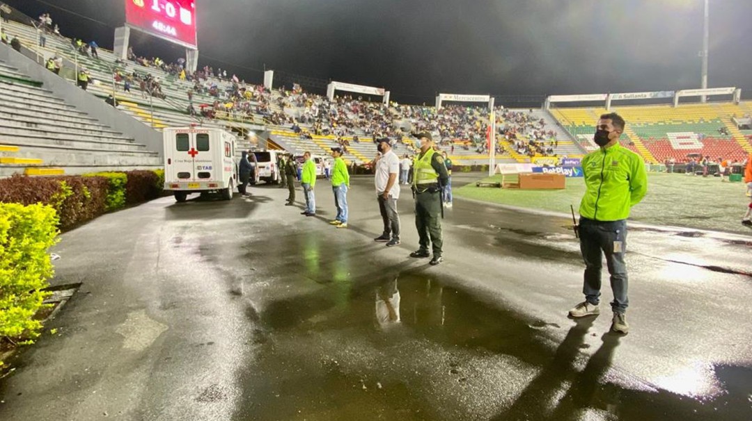 Listo dispositivo de seguridad para el partido Deportes Tolima vs Mineiro