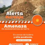 ¡Atención! Hay alerta naranja en Santa Marta por amenaza de deslizamientos de tierra