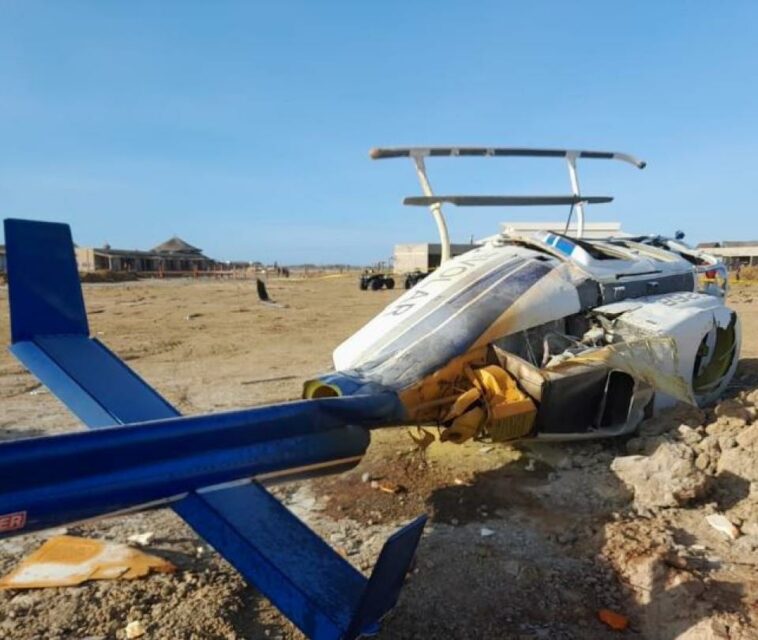 Aparatoso accidente de helicóptero en La Guajira deja 7 personas heridas