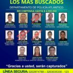 Cartel de los más buscados en el Atlántico.