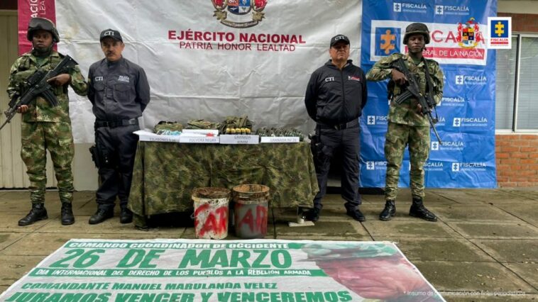 Fiscalía legalizó ante un juez la incautación de material de guerra incautado en el norte del Cauca 