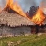 Incendio arrasa con casas en resguardo kankawarwa en la Sierra Nevada