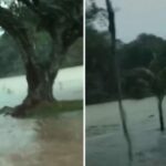 Incluso el lago Babilla en Cali quedó inundado por el fuerte aguacero de este jueves