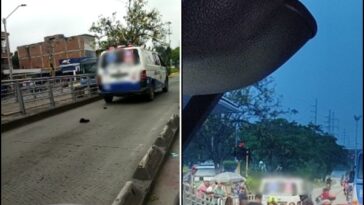 Una ambulancia 'llena' y un hombre en medio del carril MIO, que murió en el lugar tras el golpe
