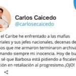 Caicedo acusa a fiscal Barbosa de fraguar una orden de captura en su contra