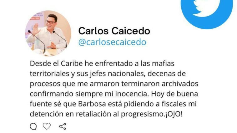 Caicedo acusa a fiscal Barbosa de fraguar una orden de captura en su contra