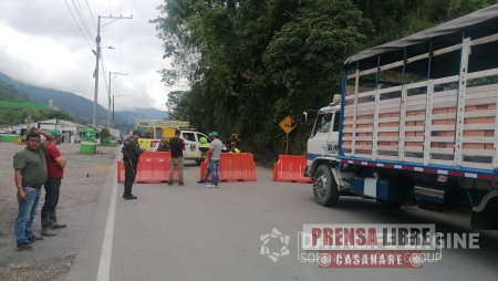 Comparendos a usuarios que no acaten el cierre en el corredor Sogamoso - Aguazul