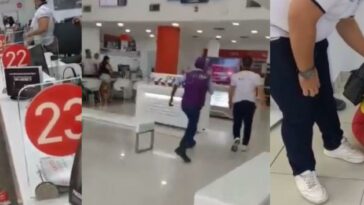 En video: ataque de ira de mujer durante una diligencia en oficina de Claro