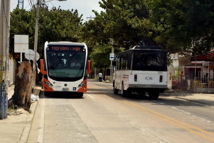 Este domingo, desvíos en la ruta T102 de Transcaribe