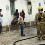 Furgón se incendió en Sabanagrande: bomberos controlaron la emergencia